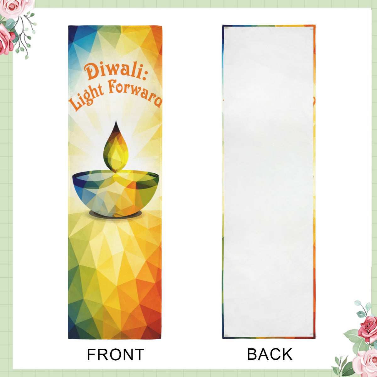 Diwali: Light Forward 12 x 40 in Polyester Peach Skin Tapestry
