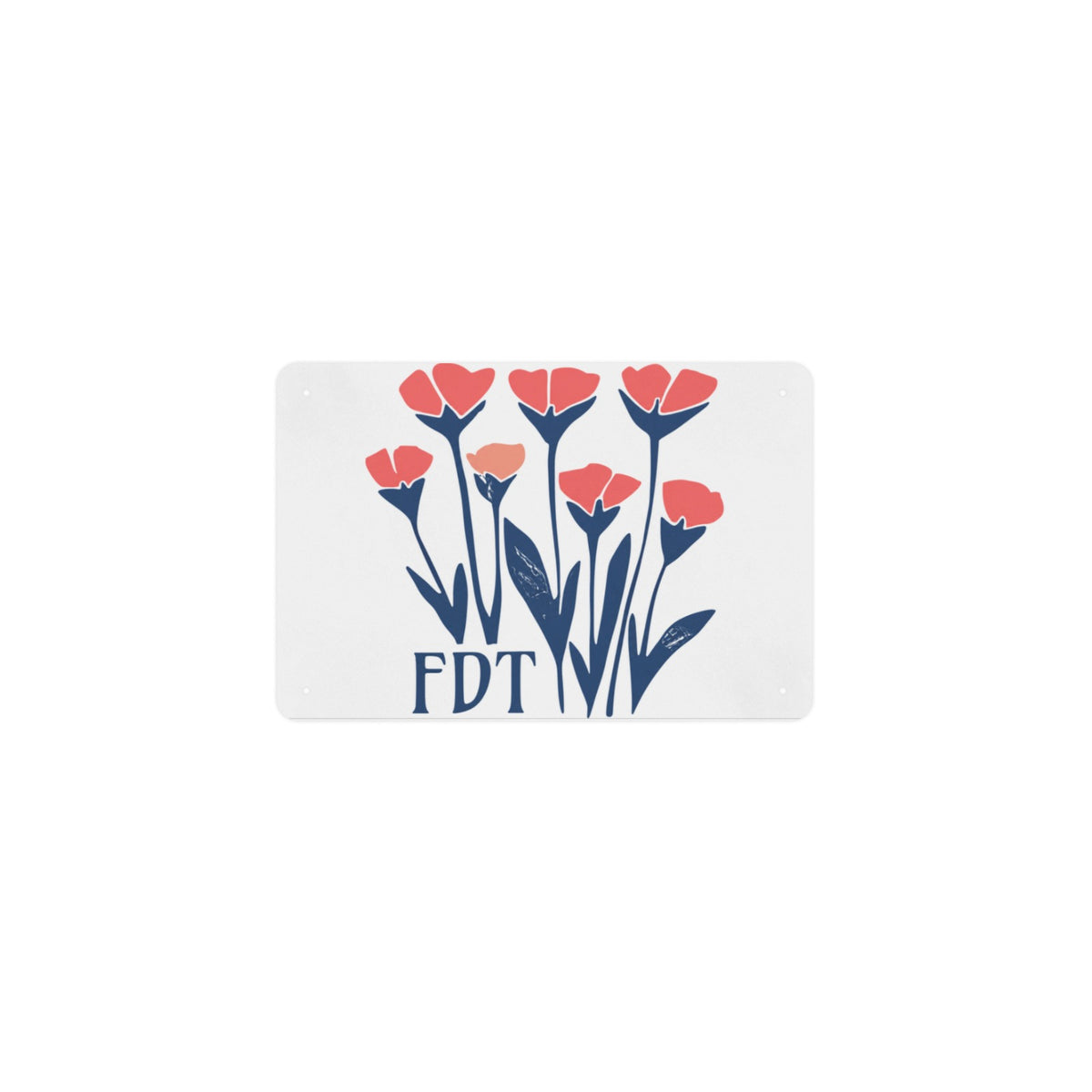 FDT Floral Wreath Subtle Feminine Boho Anti Trump 12 x 8 in Metal Tin Sign