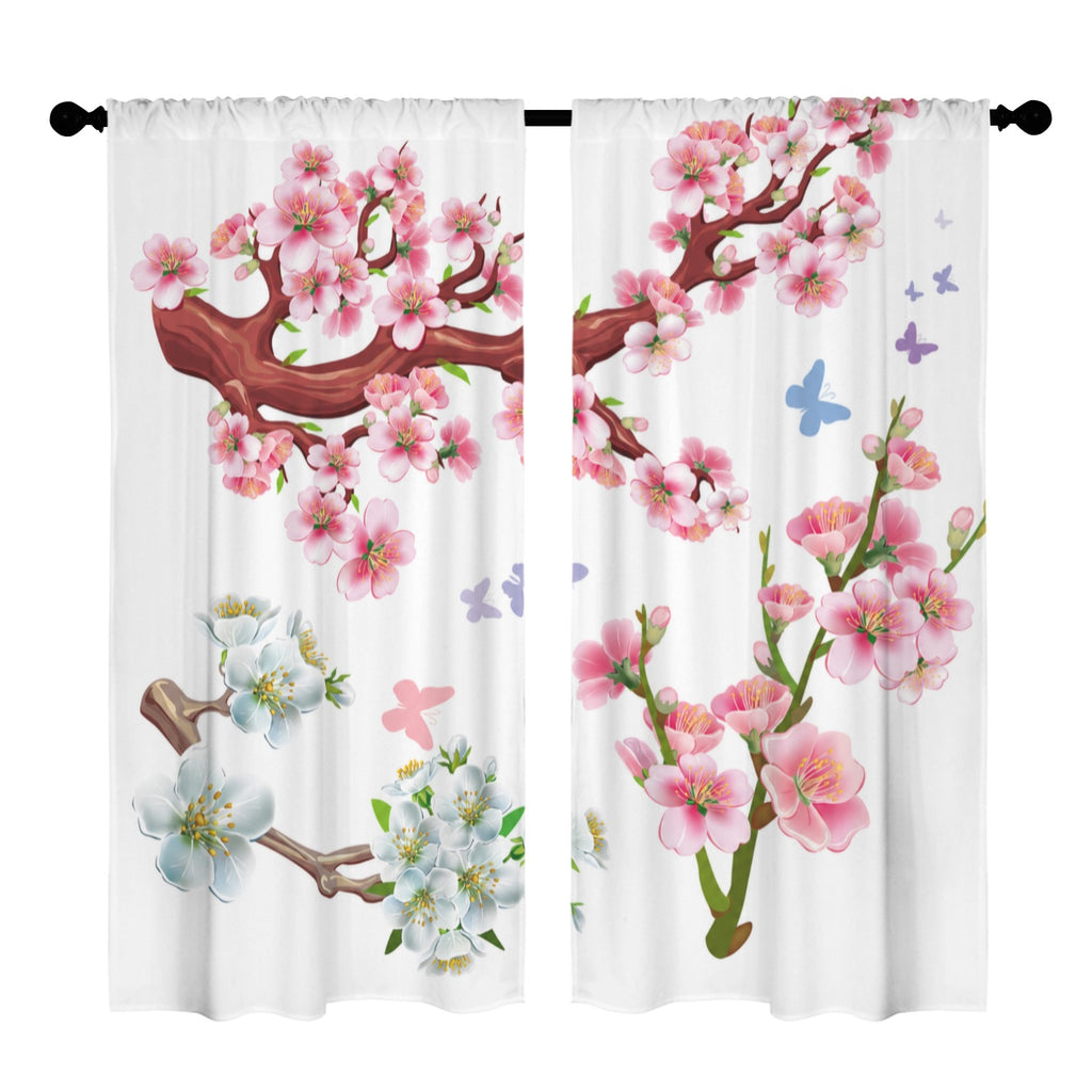 Flowering branch study 52 x 84 in Window Curtain Set
