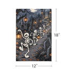 Skeleton Lantern Procession 12 x 18 in Garden Flag