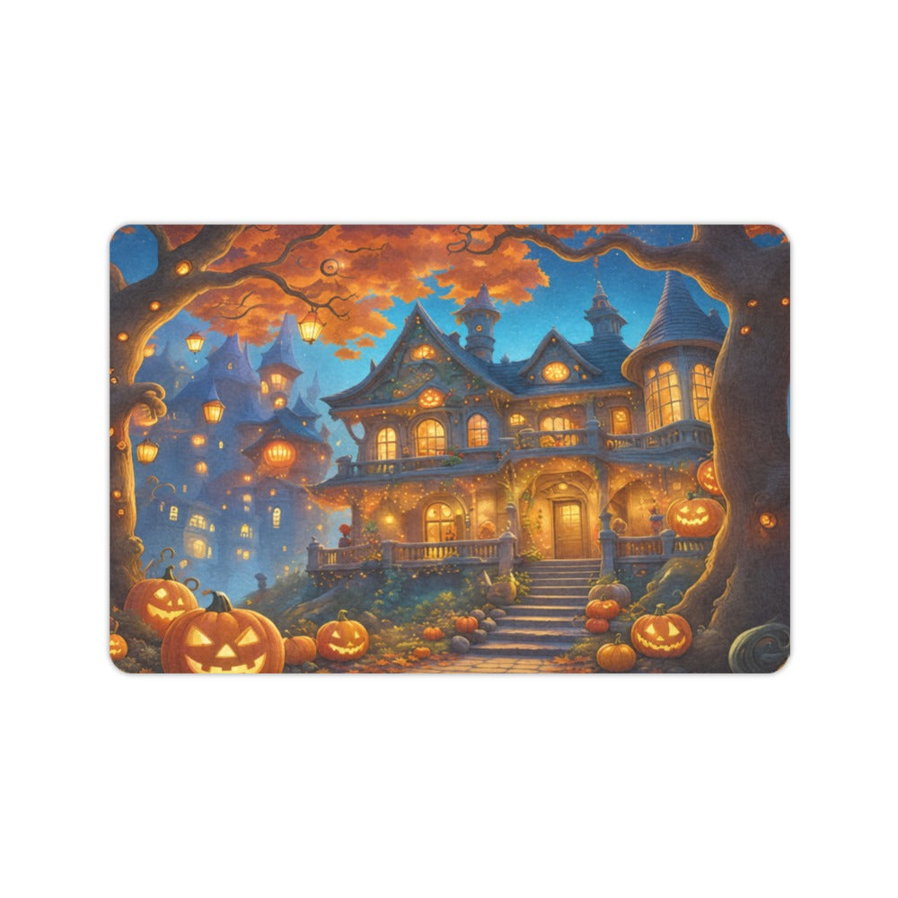 Glowing Pumpkin Village 23.6 x 15.7 in Doormat