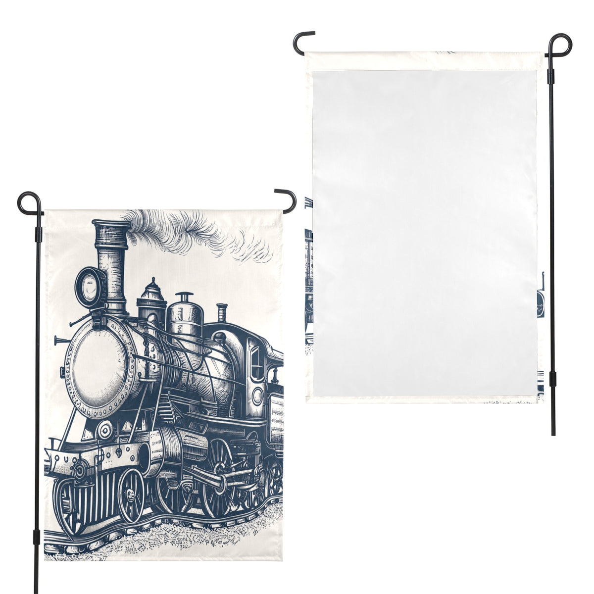 Western Steam Train 12 x 18 in Garden Flag