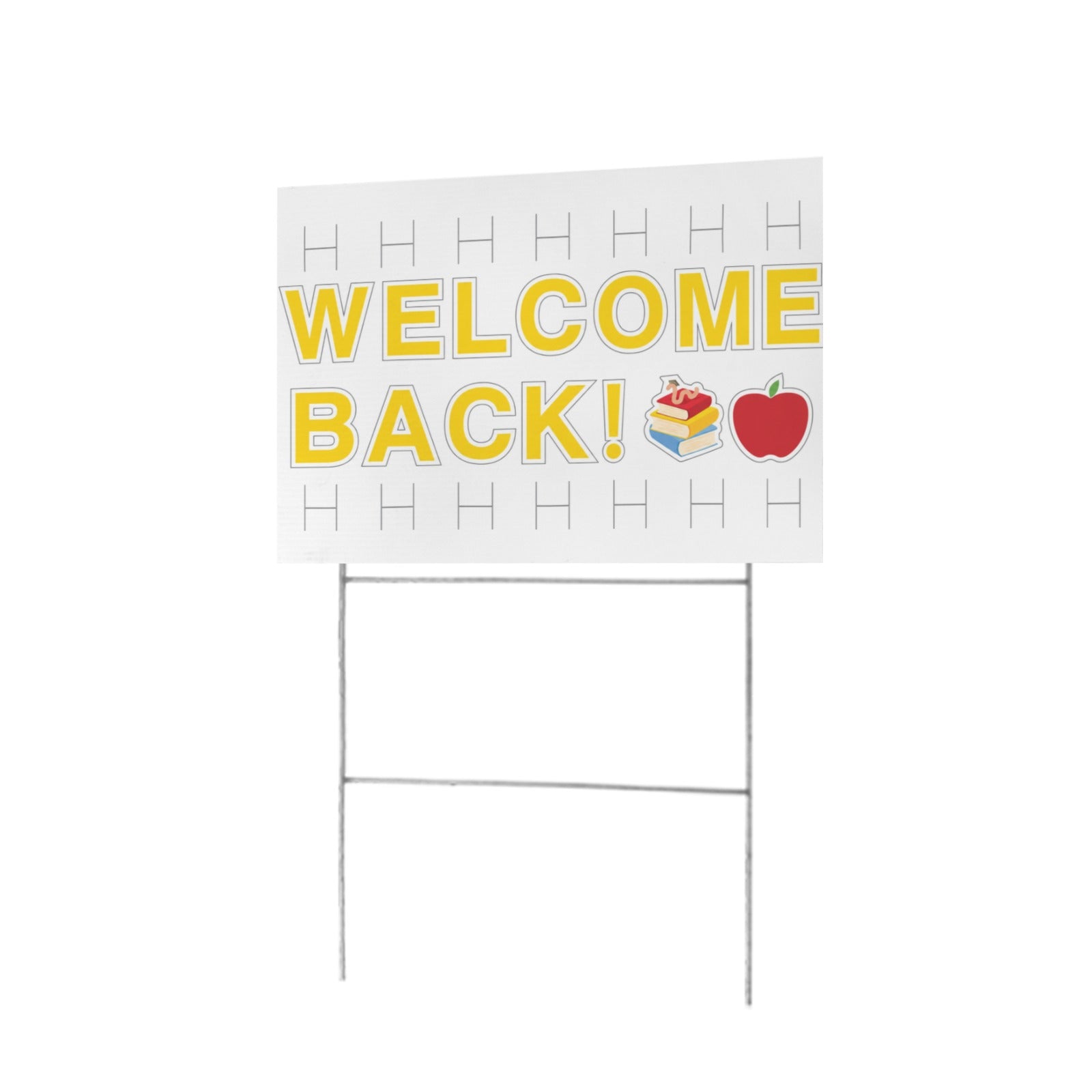 Welcome Back Book Stack 12 x 9 in House Sign