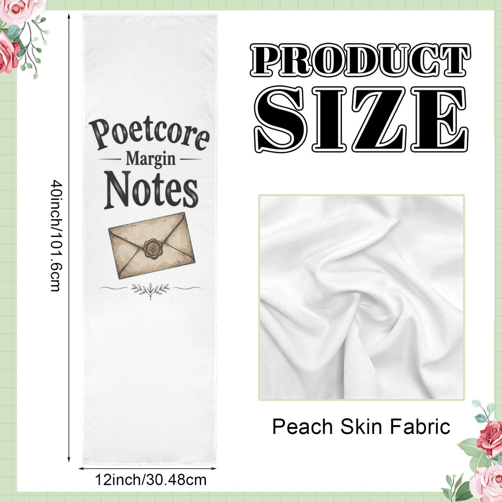 Poetcore Margin Notes 12 x 40 in Polyester Peach Skin Tapestry