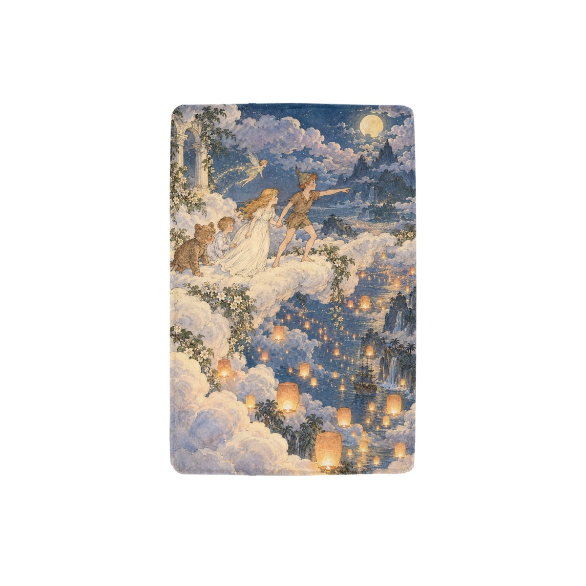 Peter Pan Lantern Sea 32 x 48 in Micro Fleece Blanket