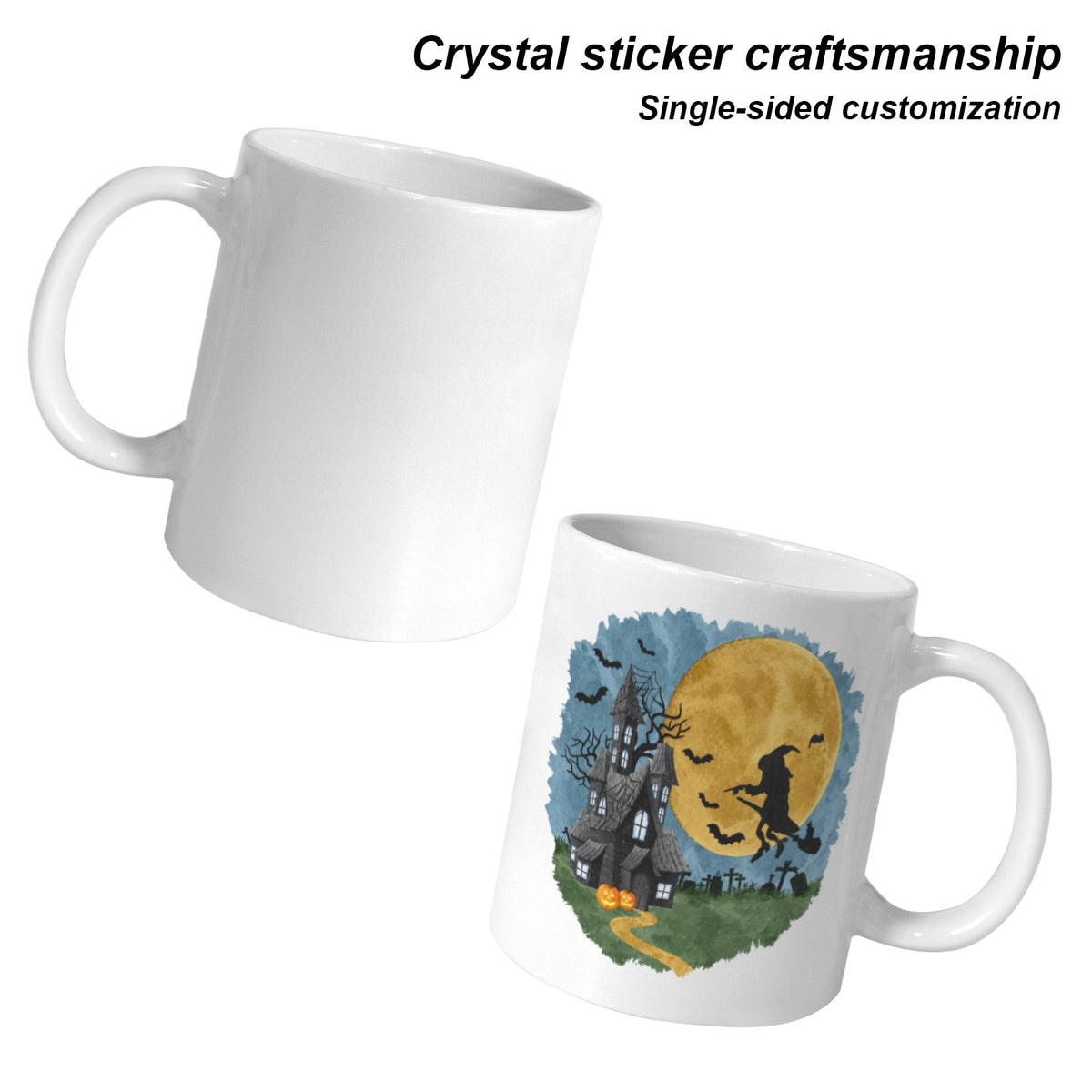 Spooky Tarot-Inspired Moon 11 oz White Ceramic Mug