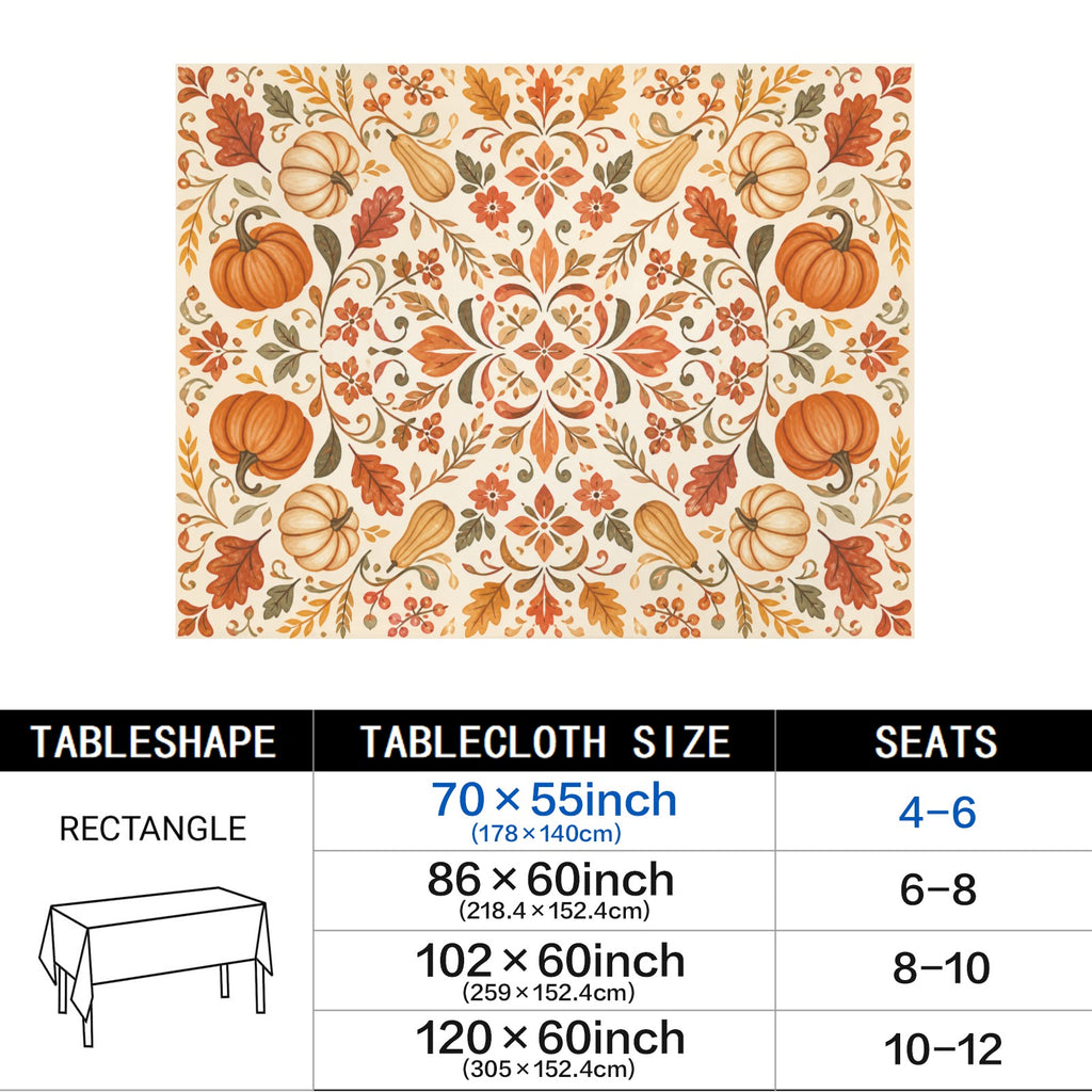 Terracotta 178cm x 140cm Rectangular Tablecloth 70x55inch (QUE)