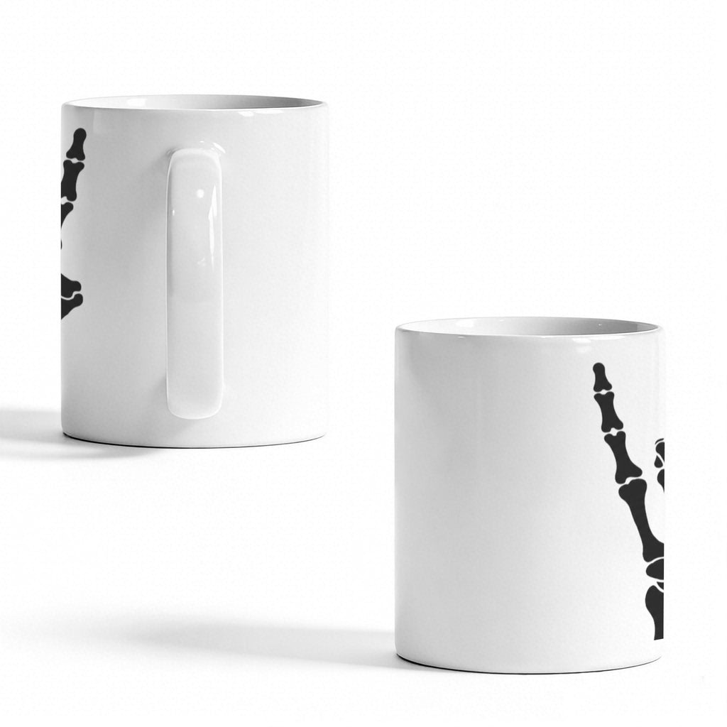 Skeleton Picnic at Dusk 11 oz White Ceramic Mug