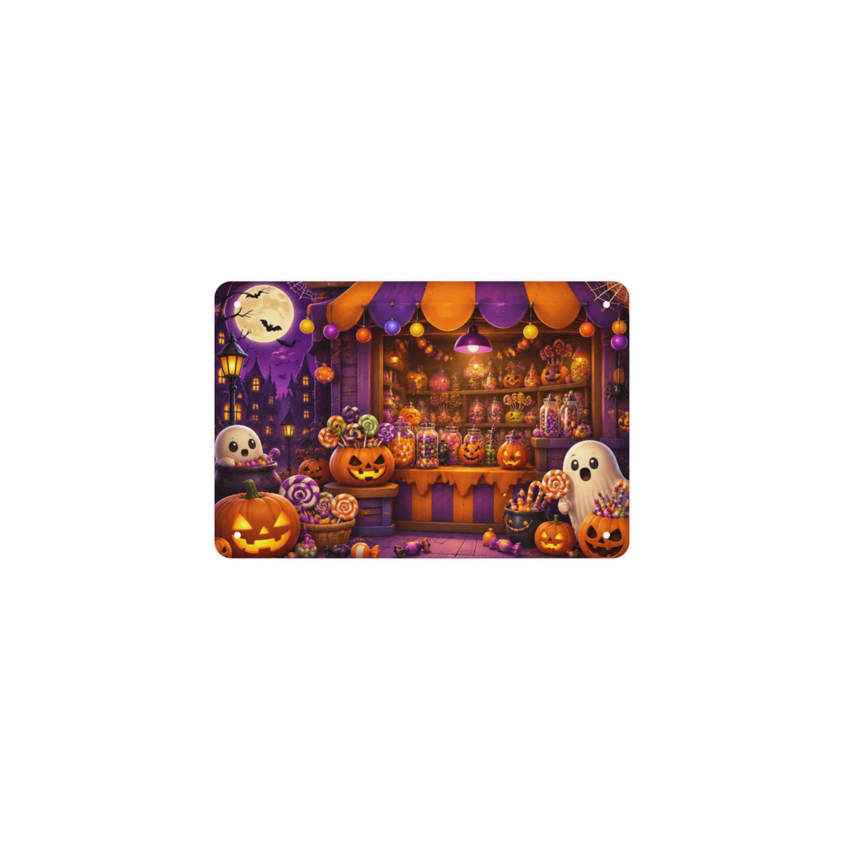 Trick-or-Treat Candy Shop 12 x 8 in Metal Tin Sign