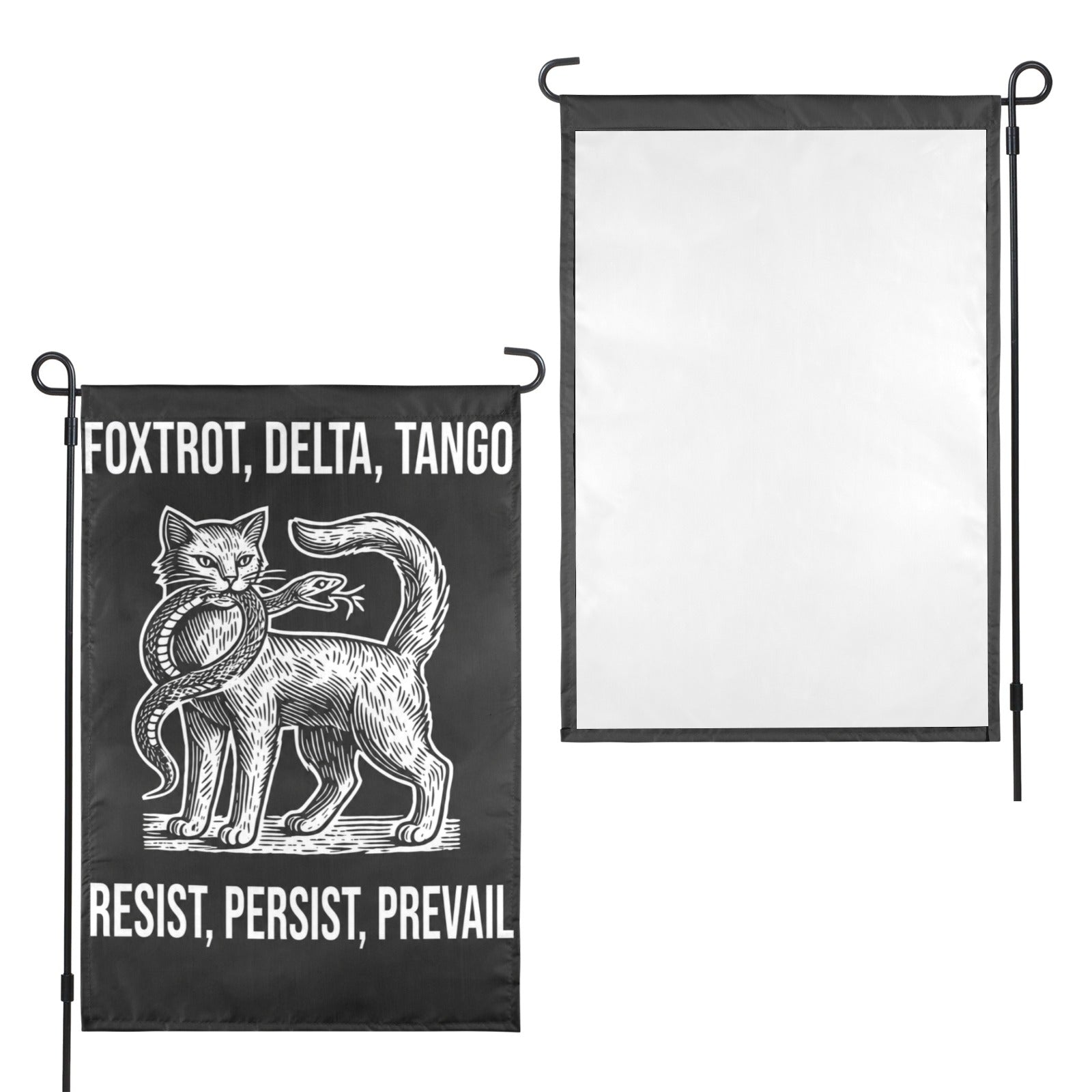 Foxtrot Delta Tango Resist Persist Prevail 12 x 18 in Garden Flag