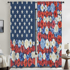 Patriotic Poppy Polling Day 52 x 84 in Window Curtain Set