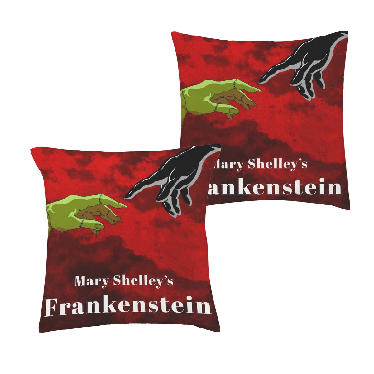 Green Hand Red Cover 16 x 16 in Envelope Pillow Case