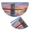 Brooklyn Bridge Frames A Dawn 36 x 18 in Semi Circle Flag