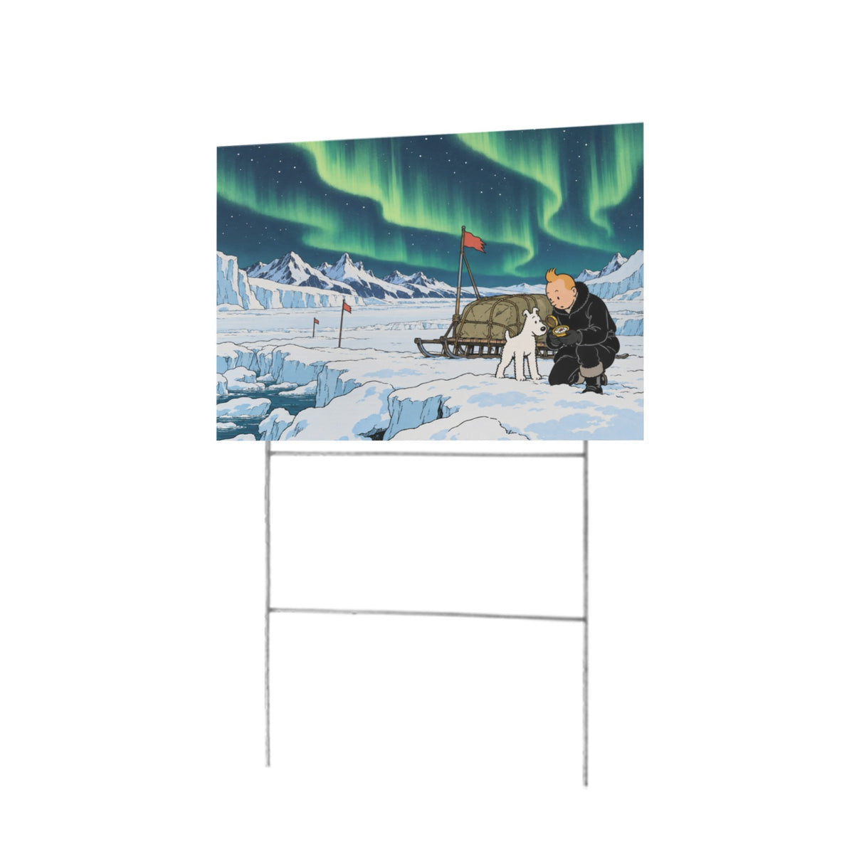 Polar Aurora Tintin 12 x 9 in House Sign