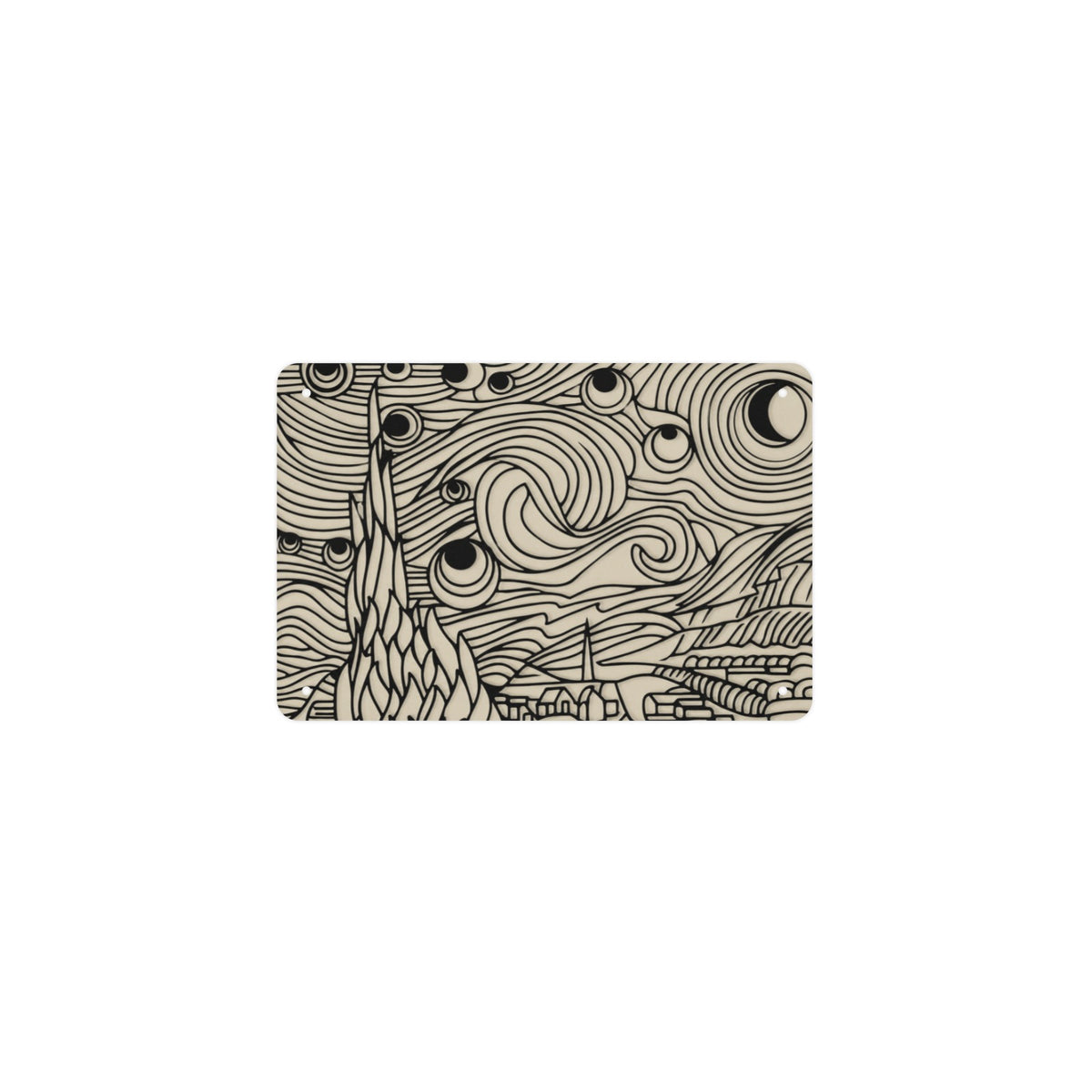 Starry Night Swirling Lines 12 x 8 in Metal Tin Sign