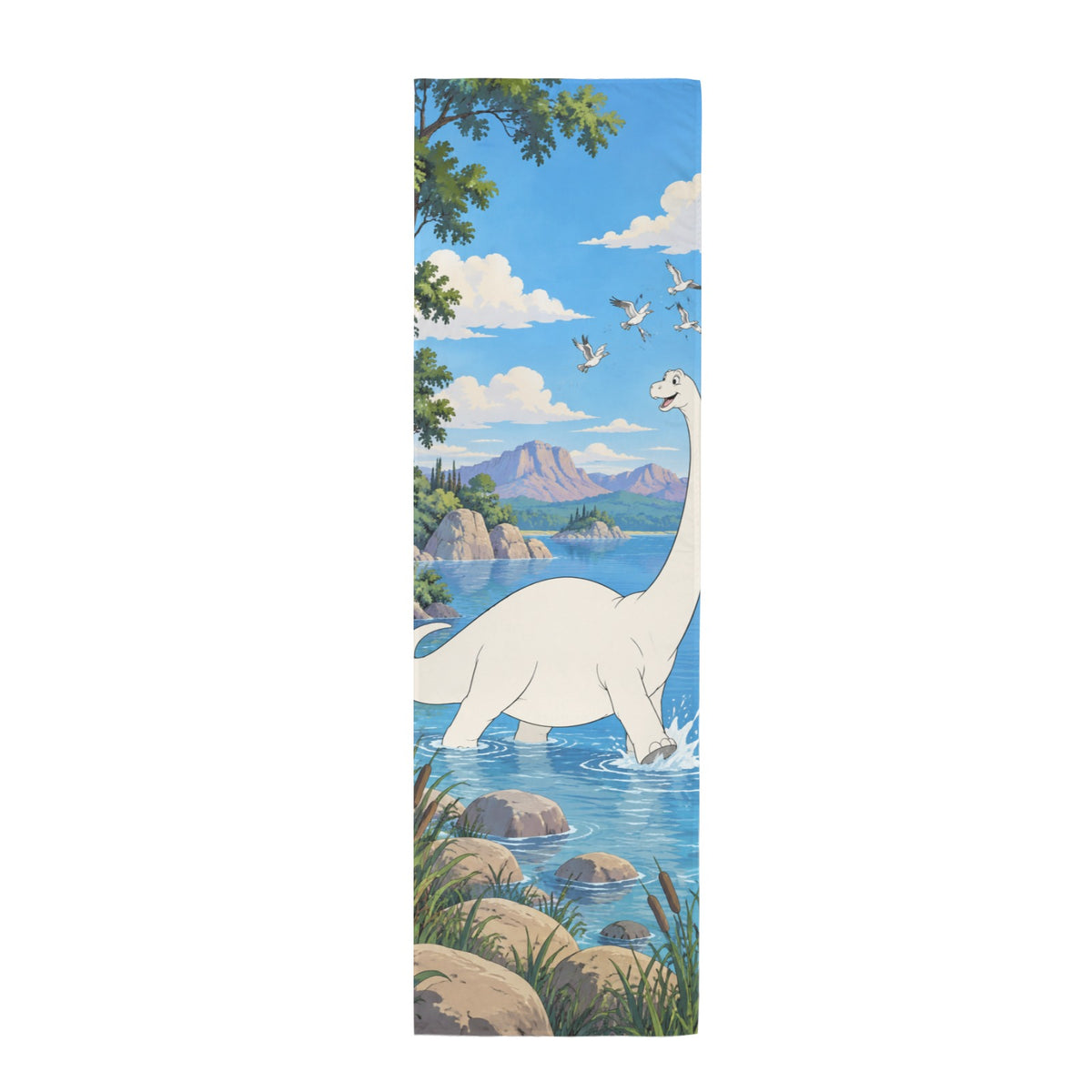 Playful Lake Splash 12 x 40 in Polyester Peach Skin Tapestry