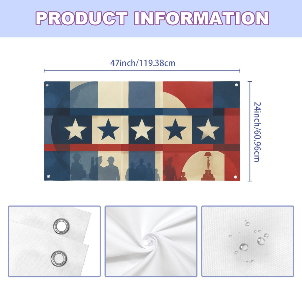 Measured Stars of Honor 47 x 24 in Festival Banner