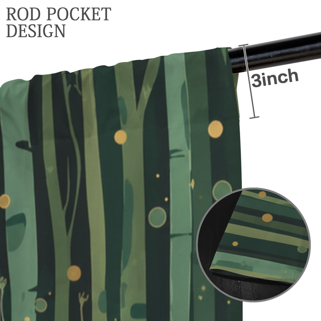 Bamboo Forest Pattern 52 x 84 in Window Curtain Set