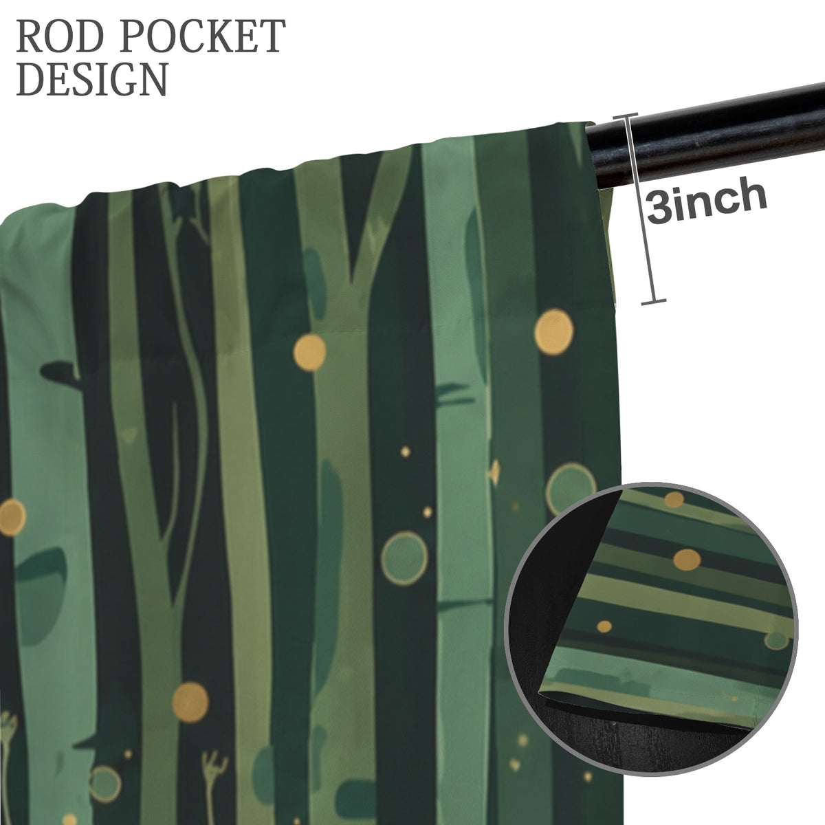 Bamboo Forest Pattern 52 x 84 in Window Curtain Set