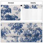 Blue Rabbit Botanical Pattern 52 x 84 in Window Curtain Set