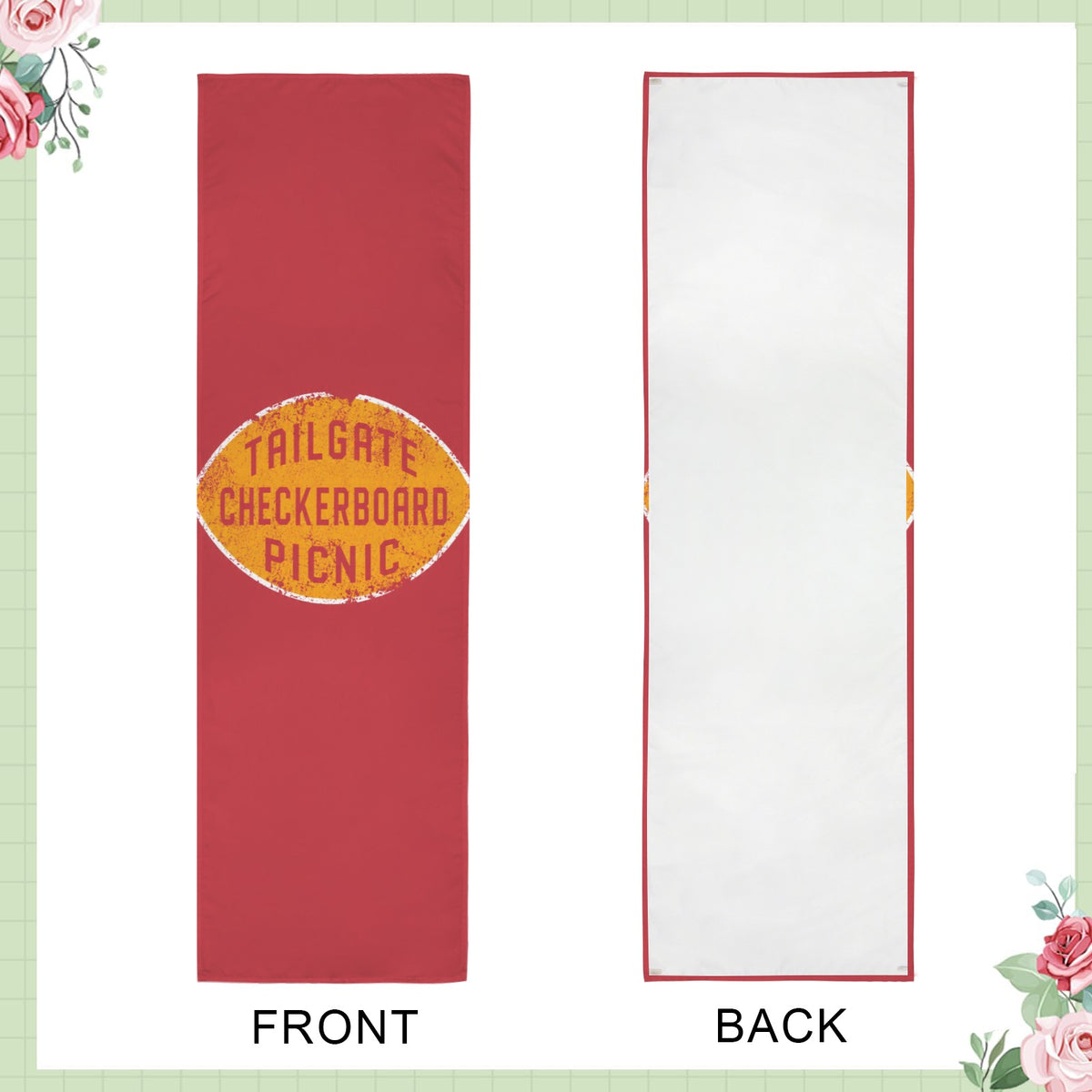 Tailgate Checkerboard Picnic 12 x 40 in Polyester Peach Skin Tapestry