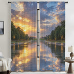 Washington Monument Rainy Reflection 52 x 84 in Window Curtain Set