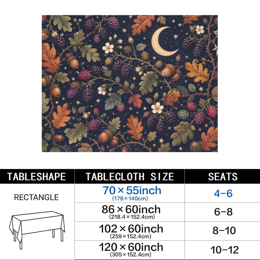 Blackberry Moon 178cm x 140cm Rectangular Tablecloth 70x55inch (QUE)