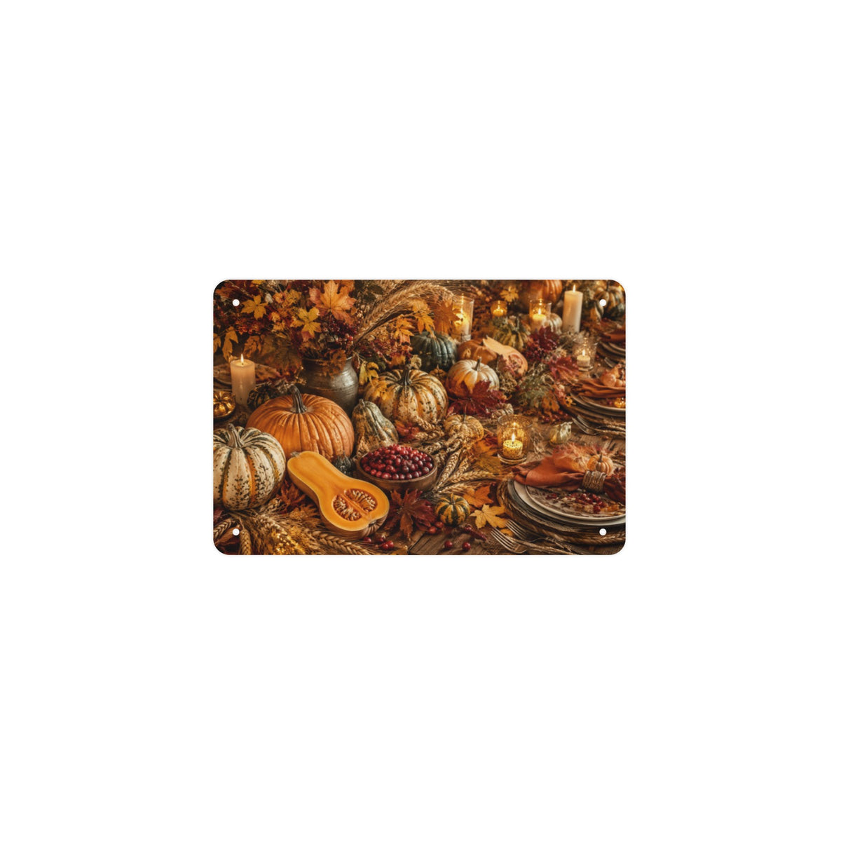Thankful Harvest Supper 12 x 8 in Metal Tin Sign
