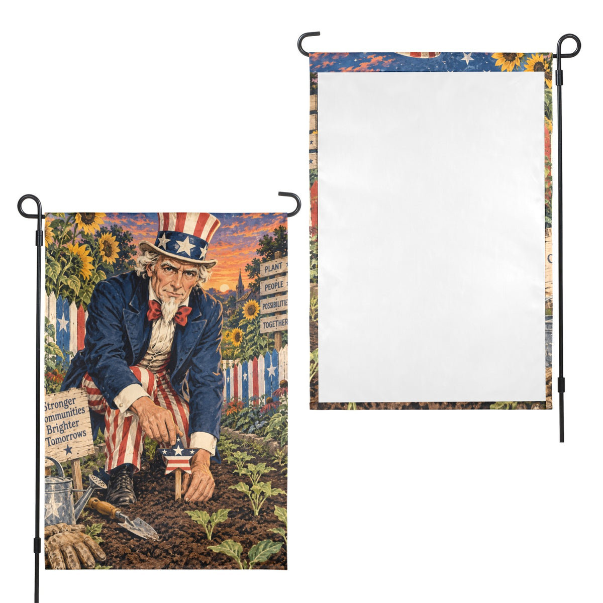Uncle Sam community star garden 12 x 18 in Garden Flag
