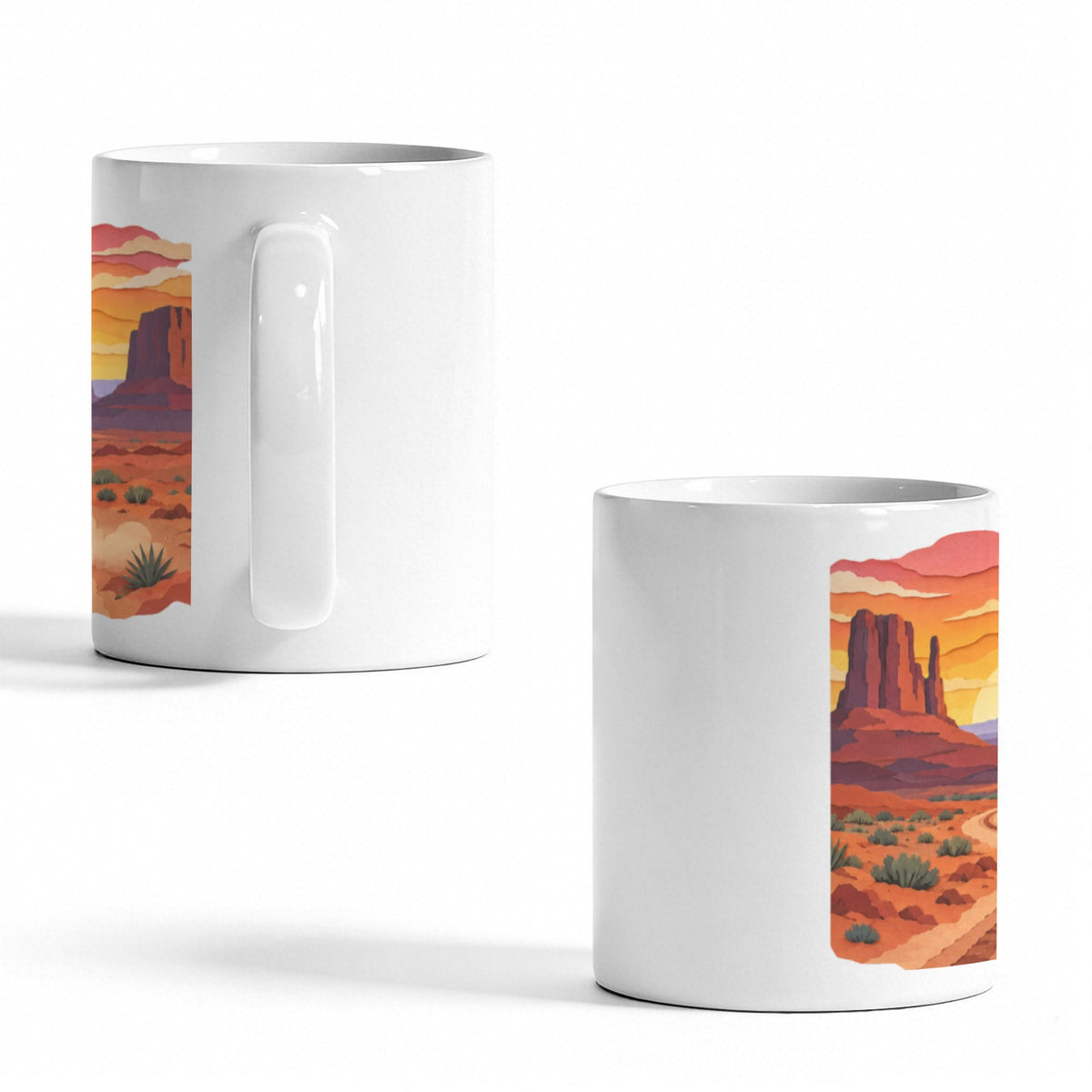 Monument Valley Layered Sunrise Track 11 oz White Ceramic Mug