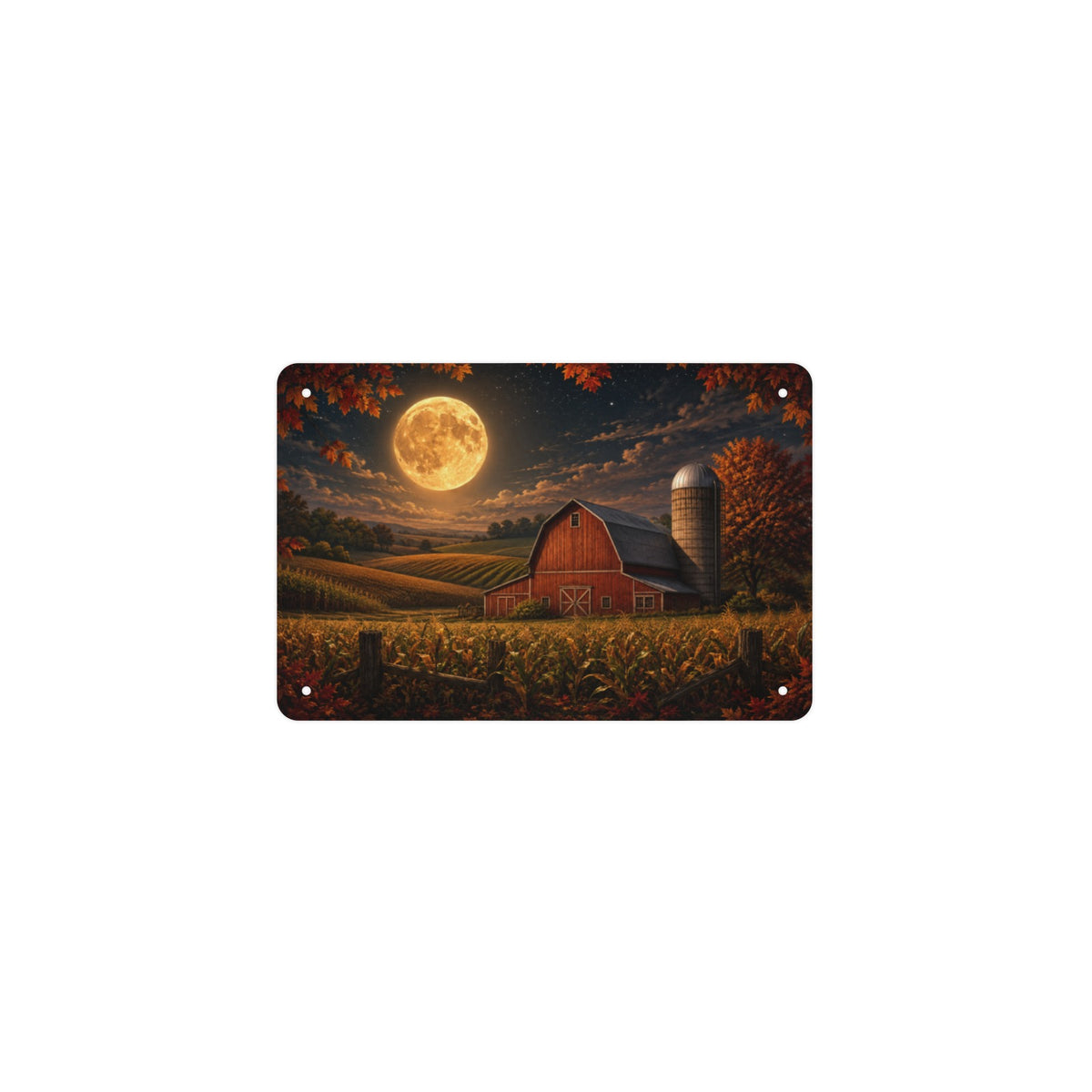 Harvest Moon Barn 12 x 8 in Metal Tin Sign