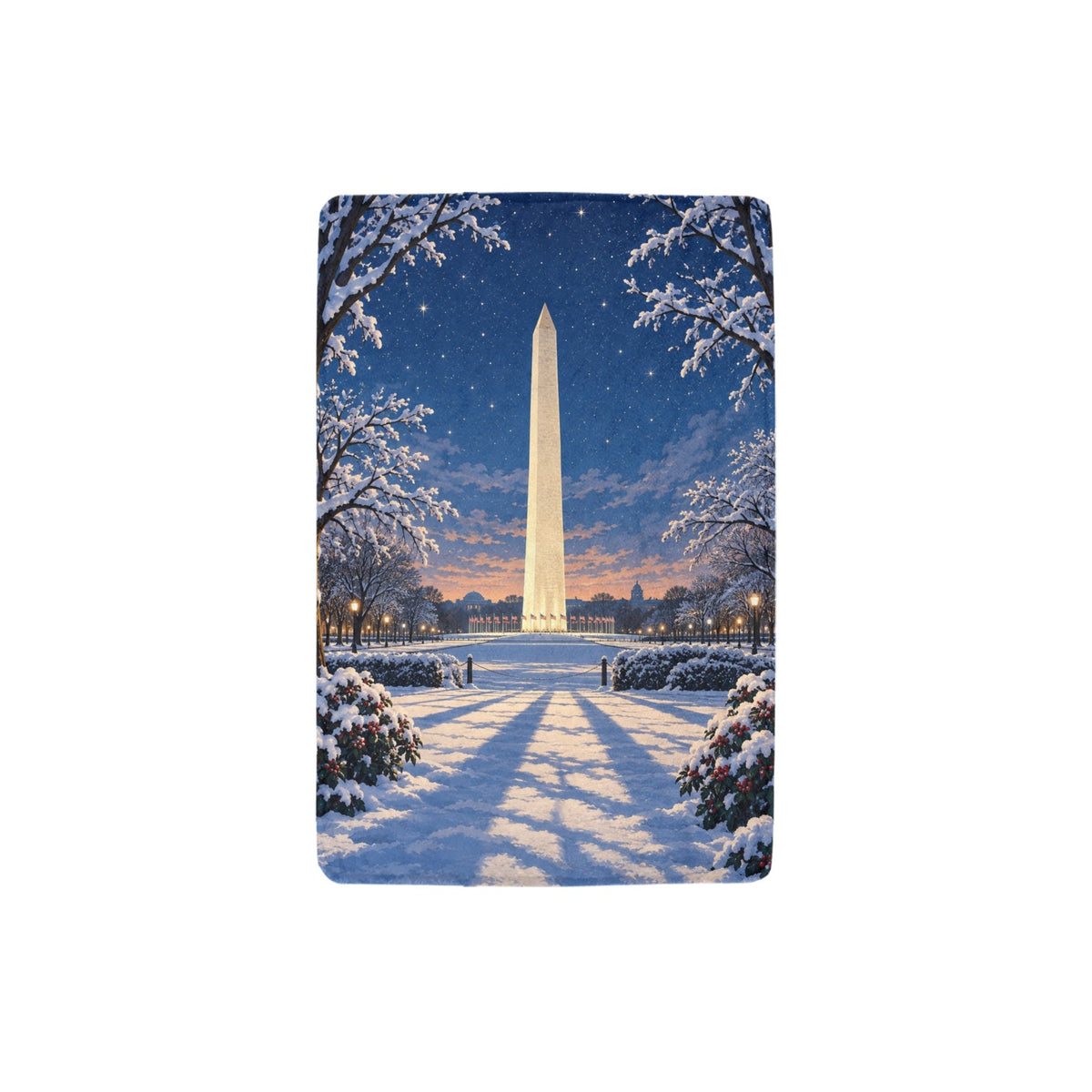 Washington Monument Star Garden 32 x 48 in Micro Fleece Blanket