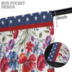 Independence-to-Midterms Floral Banner 52 x 84 in Window Curtain Set