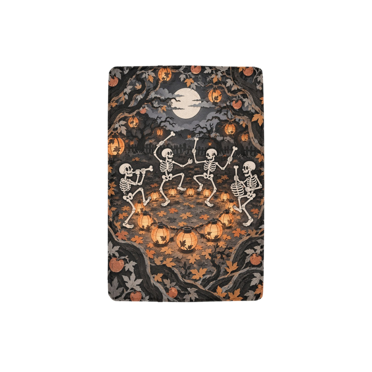 Skeleton Dance Orchard Lanterns 32 x 48 in Micro Fleece Blanket