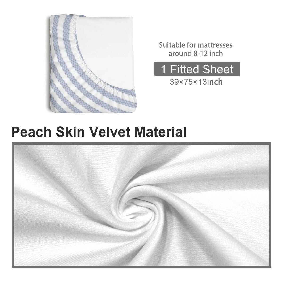 Dorm Drop Retro Grid Fitted Sheet 39x75x13inch (QUE)