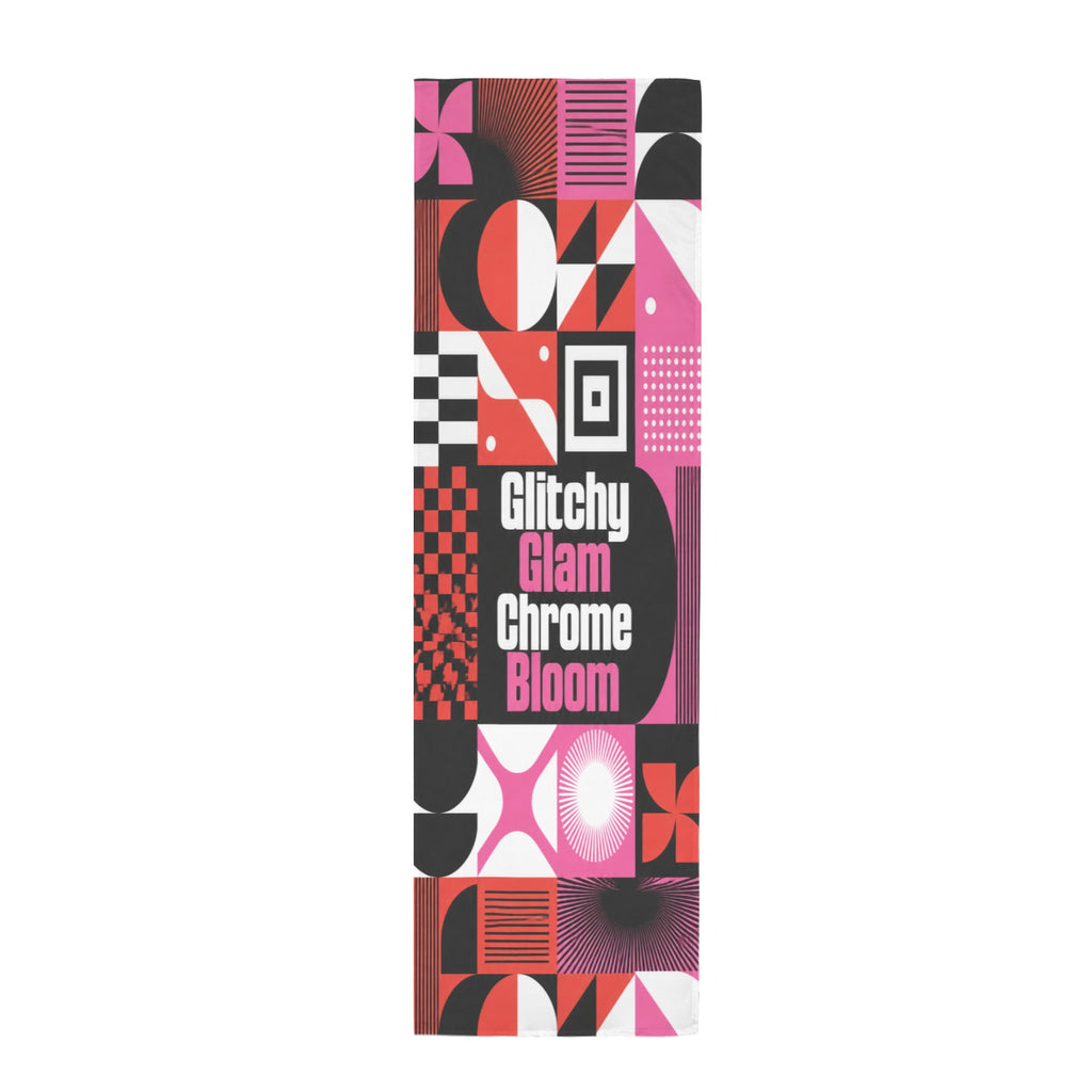 Glitchy Glam Chrome Bloom 12 x 40 in Polyester Peach Skin Tapestry