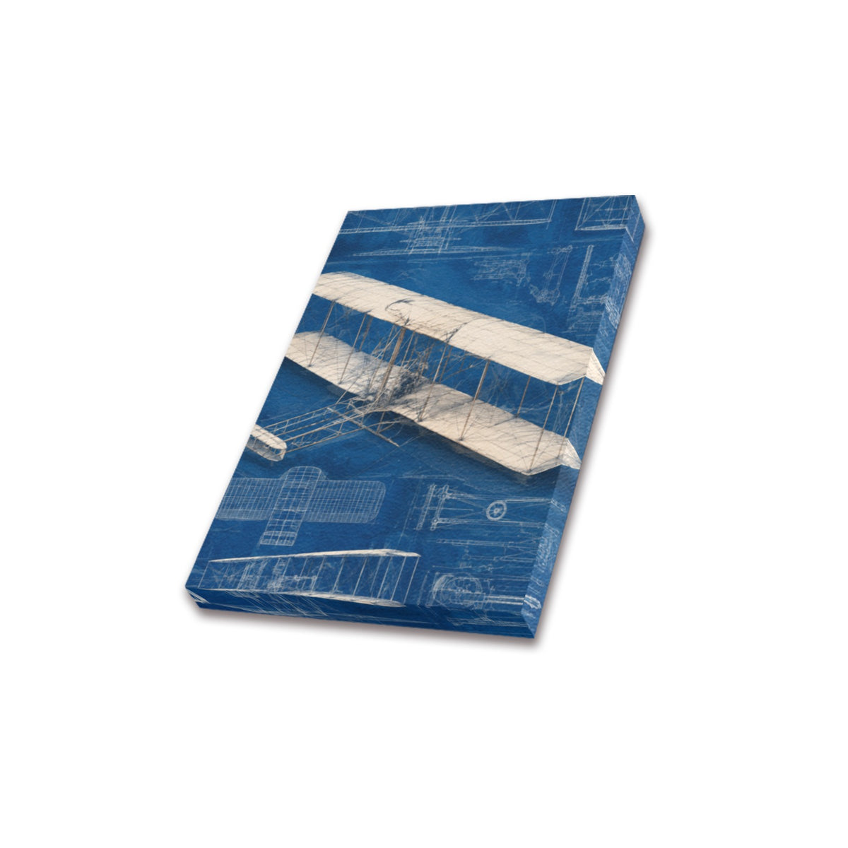 Wright Flyer Blueprint Frame Canvas Print 8"x10"