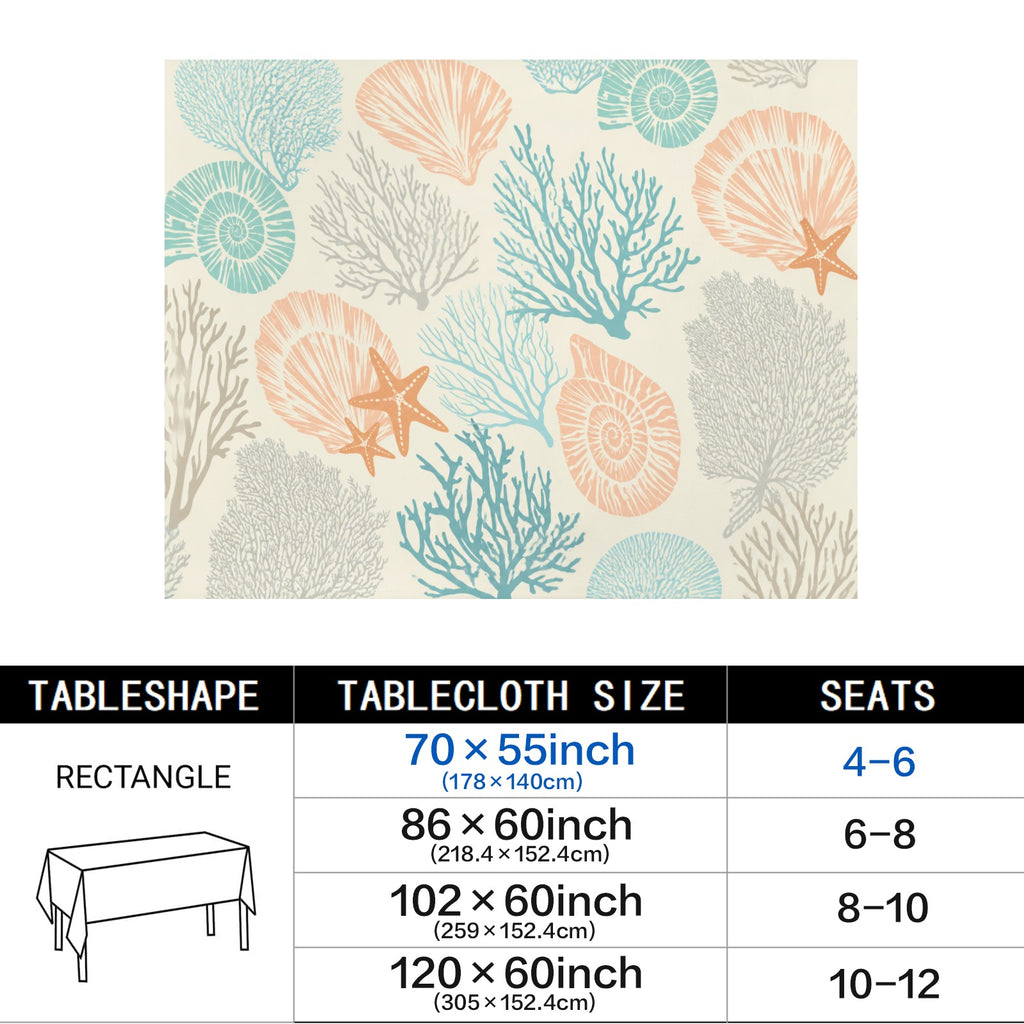 Multicolor Cat Fish 178cm x 140cm Rectangular Tablecloth 70x55inch (QUE)