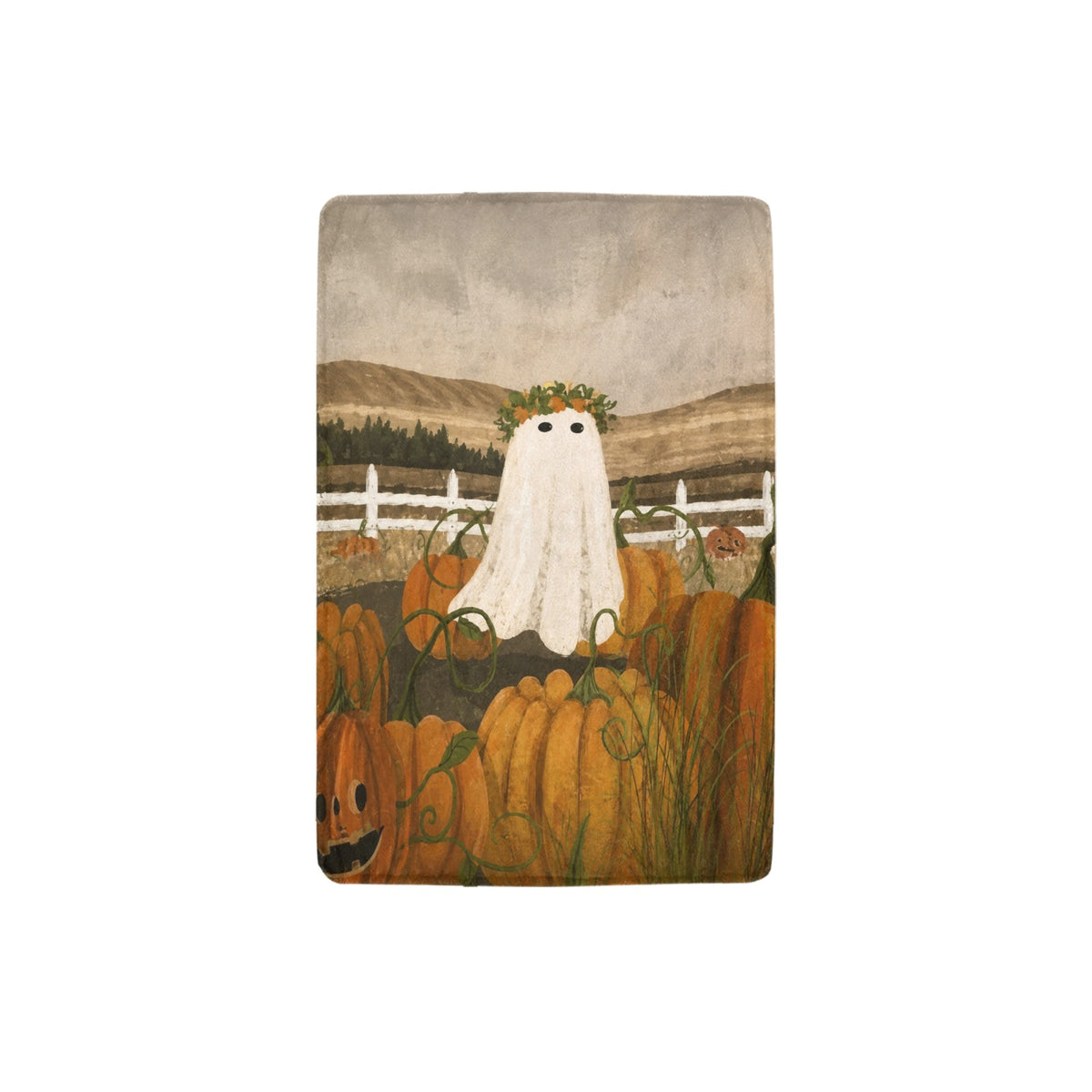 Harvest Moon Over the Cornfield 32 x 48 in Micro Fleece Blanket