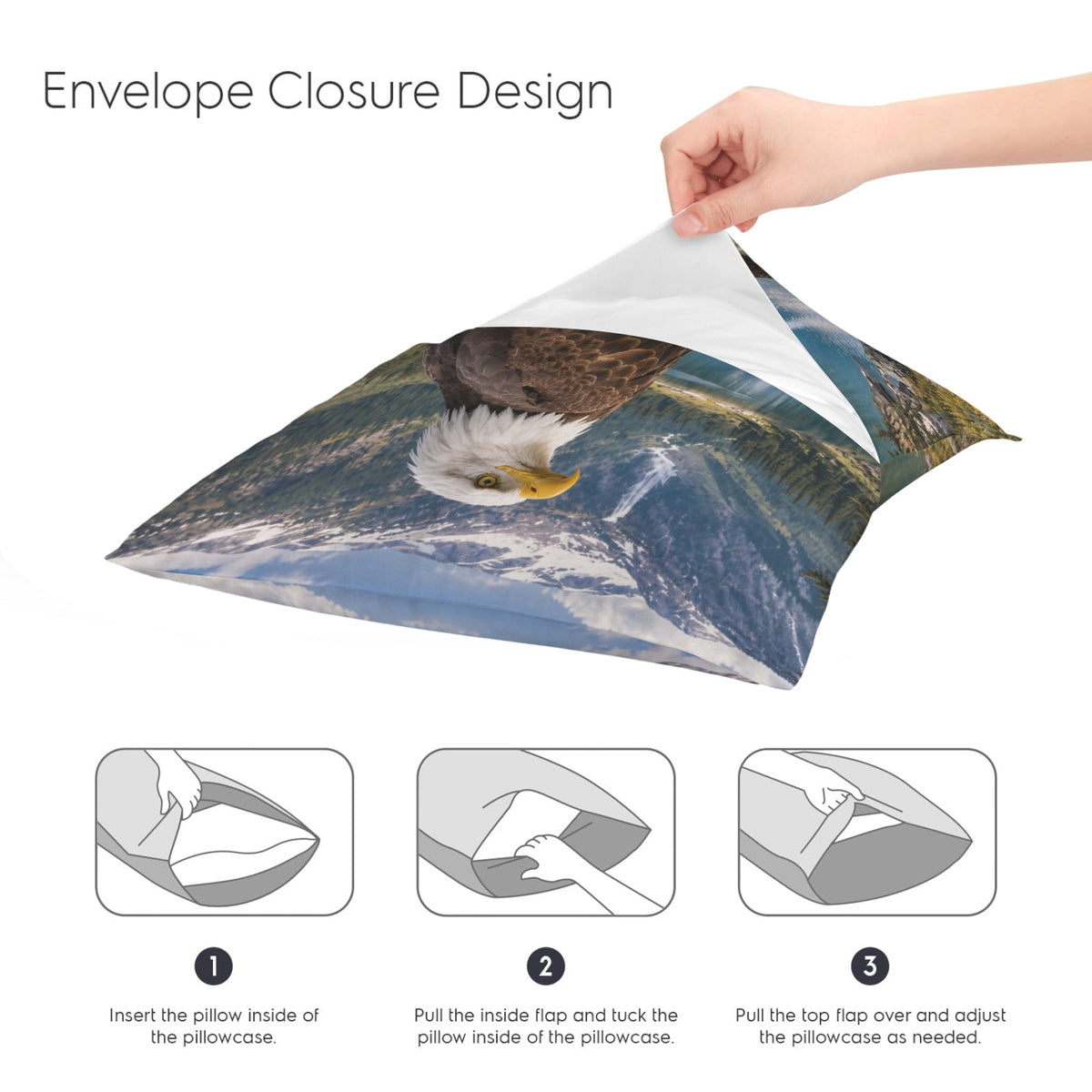 Bald Eagle Valley Sky 16 x 16 in Envelope Pillow Case