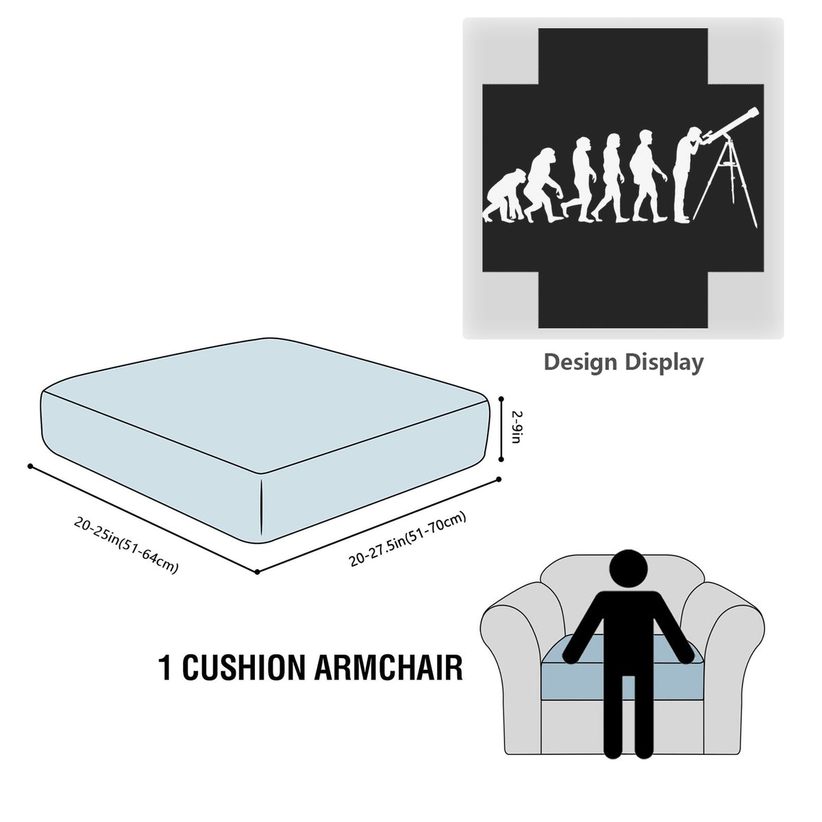 Astronomical Chart Constellation 25 x 27.5 x 8 in Sofa Cushion Cover