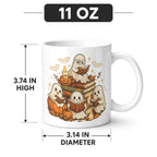 Little Ghost Reading Nook 11 oz White Ceramic Mug