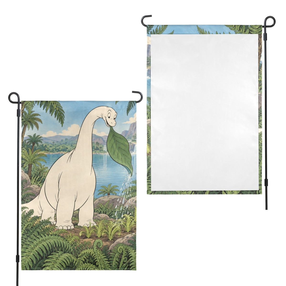 Gertie the Dinosaur 1914 fern garden 12 x 18 in Garden Flag