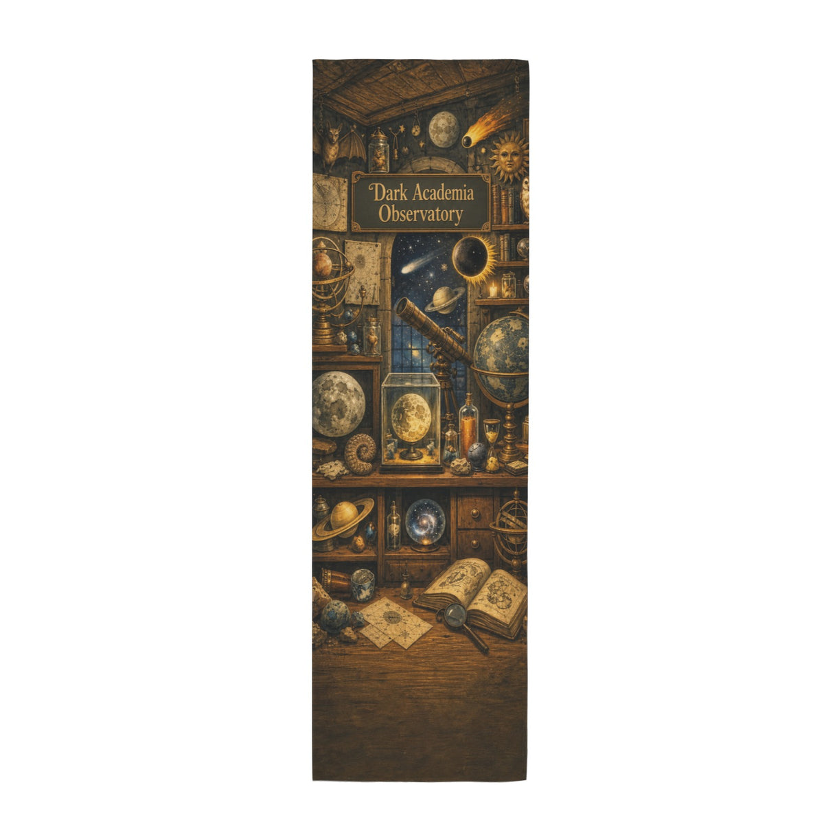 Dark Academia Observatory 12 x 40 in Polyester Peach Skin Tapestry