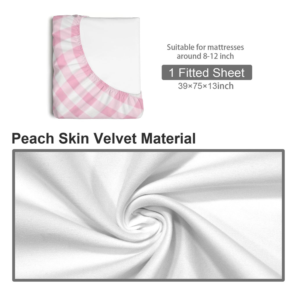 Ice Blue Crimson Piping Fitted Sheet 39x75x13inch (QUE)