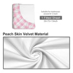 Ice Blue Crimson Piping Fitted Sheet 39x75x13inch (QUE)