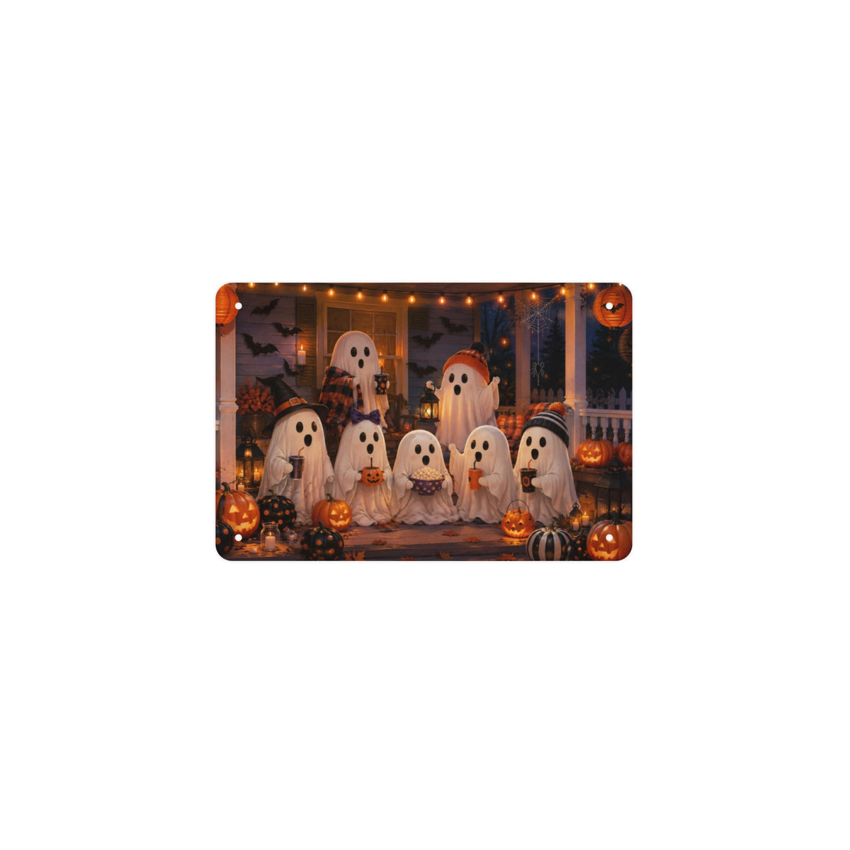 Boo Crew Porch Party 12 x 8 in Metal Tin Sign