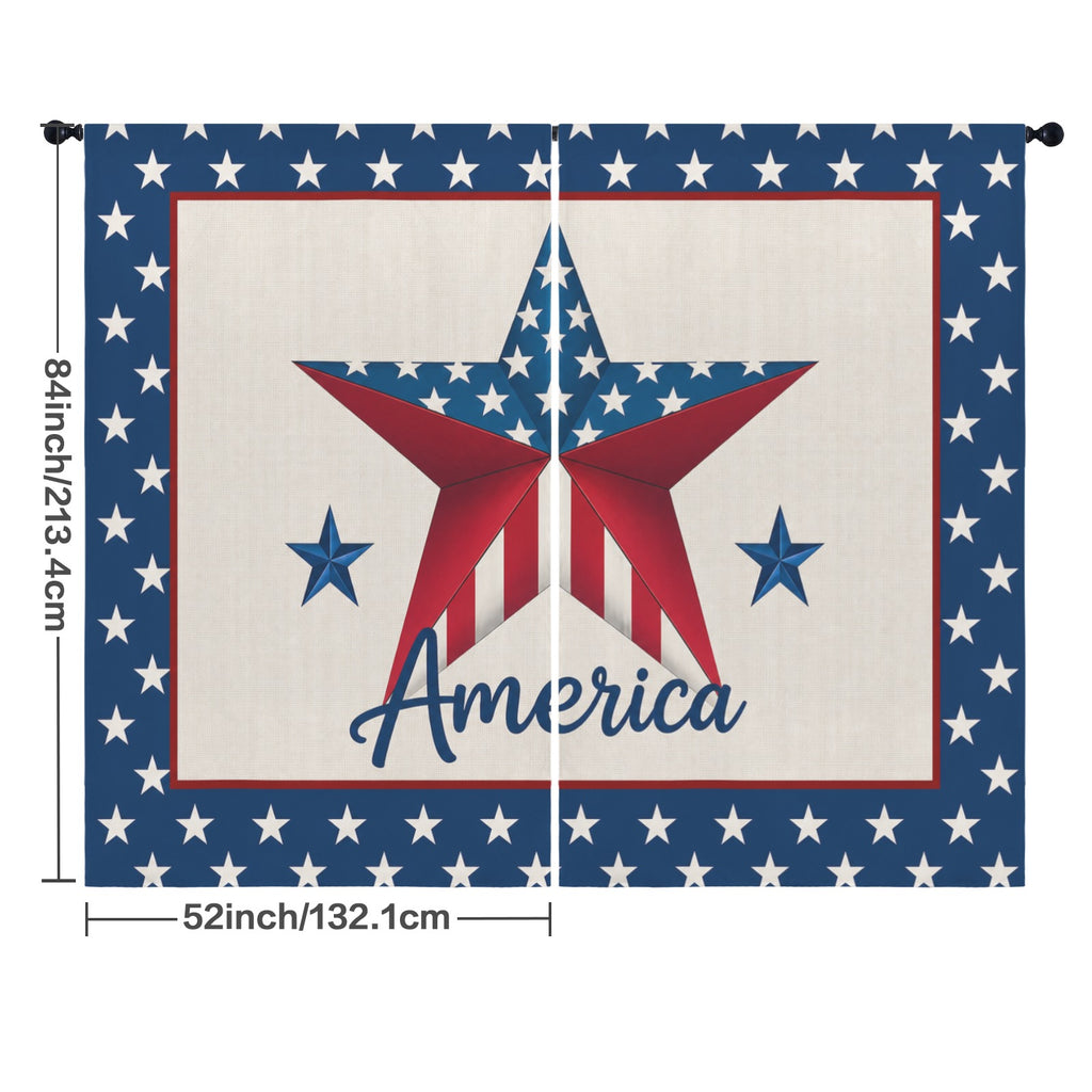 America Script Vote 52 x 84 in Window Curtain Set