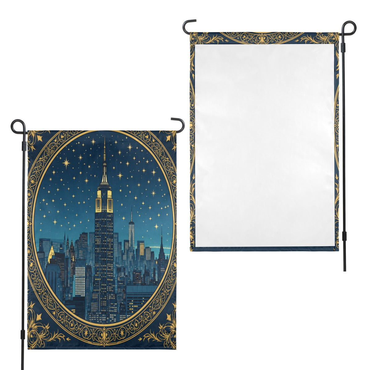Empire State Night 12 x 18 in Garden Flag