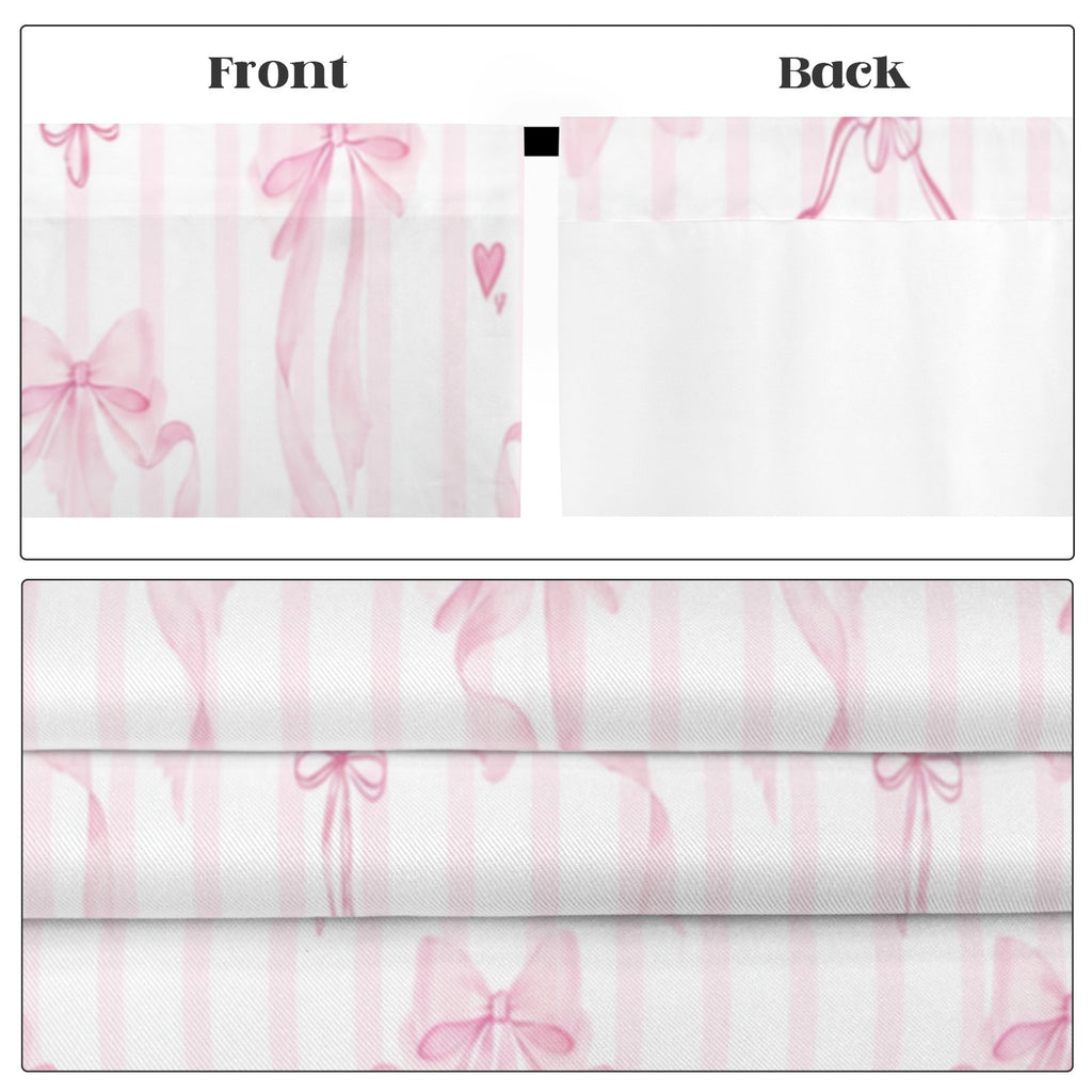 Coquette Ribbon Bows 52 x 84 in Window Curtain Set